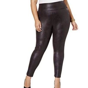 Seven7 Melissa McCarthy Women's Plus 2X Faux Leather Pants Pebbled